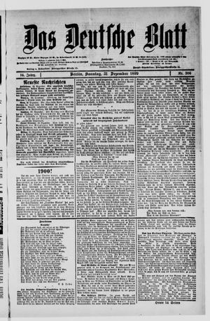 Das deutsche Blatt vom 31.12.1899