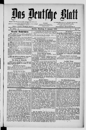 Das deutsche Blatt vom 09.01.1900