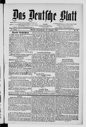 Das deutsche Blatt vom 14.01.1900