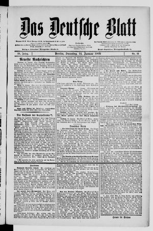 Das deutsche Blatt vom 15.01.1900