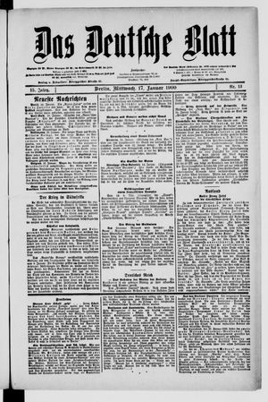 Das deutsche Blatt vom 17.01.1900