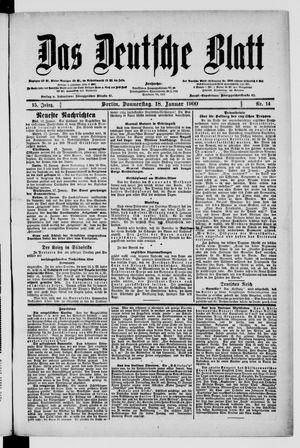Das deutsche Blatt on Jan 18, 1900
