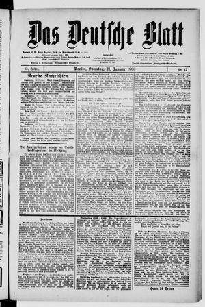 Das deutsche Blatt vom 21.01.1900