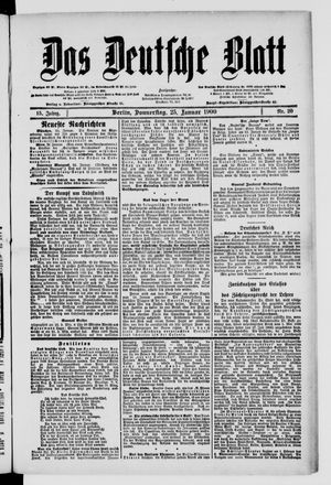 Das deutsche Blatt on Jan 25, 1900