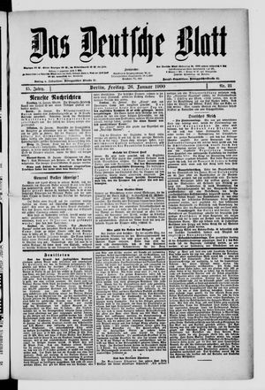 Das deutsche Blatt vom 26.01.1900