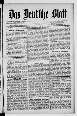 Das deutsche Blatt vom 27.01.1900