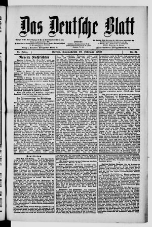 Das deutsche Blatt vom 10.02.1900