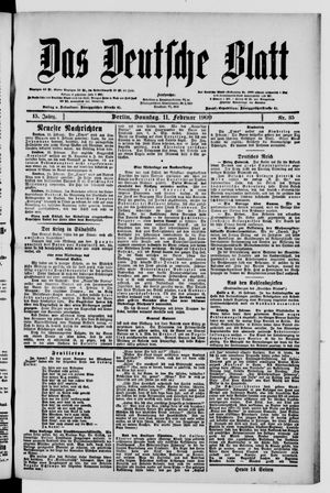 Das deutsche Blatt vom 11.02.1900