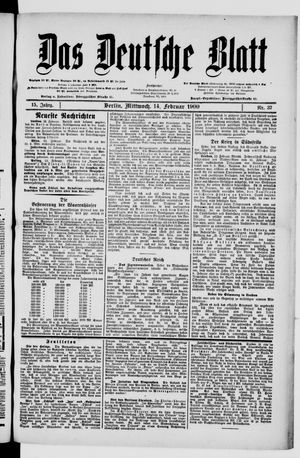 Das deutsche Blatt on Feb 14, 1900