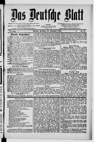 Das deutsche Blatt vom 16.02.1900