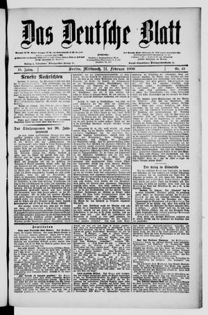 Das deutsche Blatt on Feb 21, 1900
