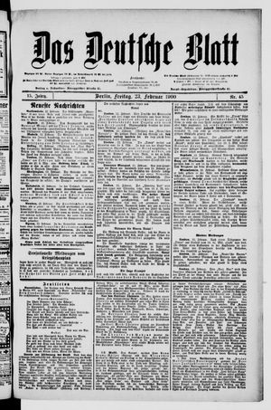Das deutsche Blatt on Feb 23, 1900