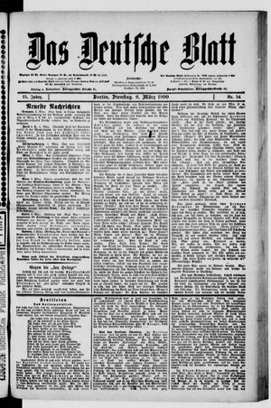 Das deutsche Blatt vom 06.03.1900