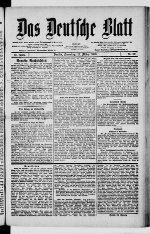 Das deutsche Blatt vom 11.03.1900