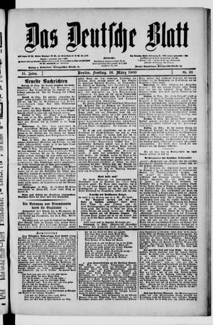 Das deutsche Blatt vom 16.03.1900