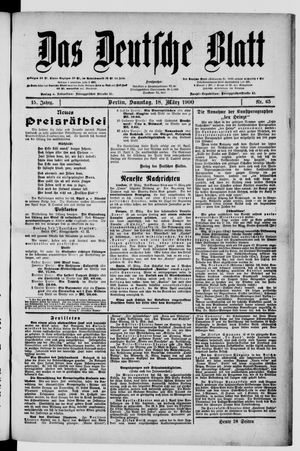 Das deutsche Blatt on Mar 18, 1900