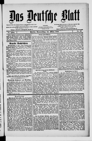 Das deutsche Blatt vom 22.03.1900