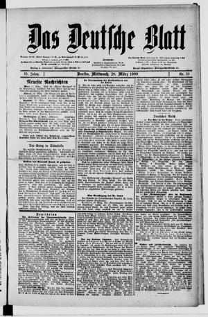 Das deutsche Blatt on Mar 28, 1900