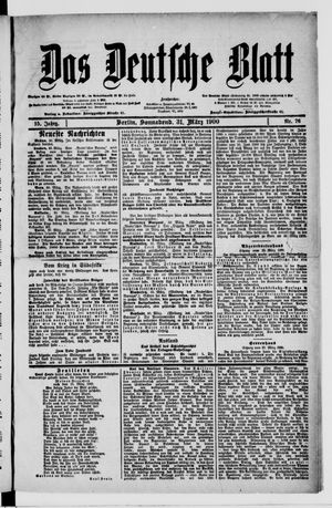 Das deutsche Blatt vom 31.03.1900