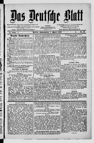 Das deutsche Blatt vom 07.04.1900