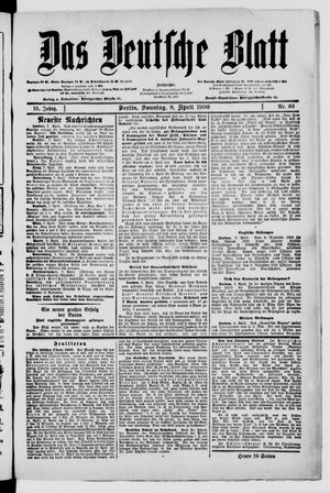 Das deutsche Blatt vom 08.04.1900