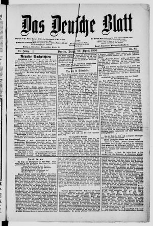 Das deutsche Blatt on Apr 10, 1900