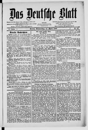 Das deutsche Blatt on Apr 12, 1900