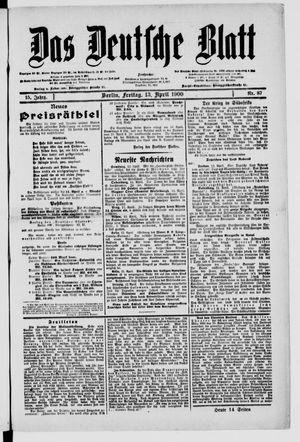 Das deutsche Blatt on Apr 13, 1900