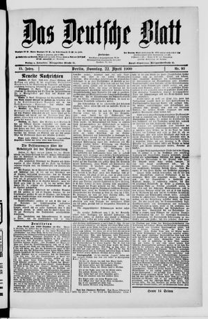 Das deutsche Blatt vom 22.04.1900