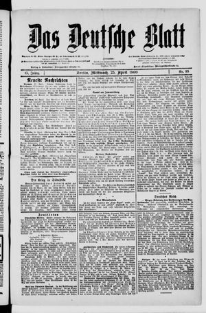 Das deutsche Blatt vom 25.04.1900