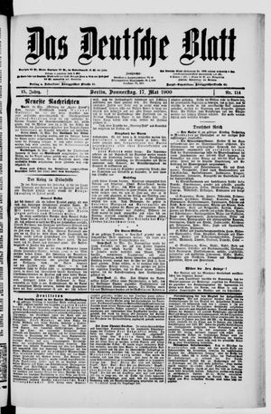 Das deutsche Blatt vom 17.05.1900