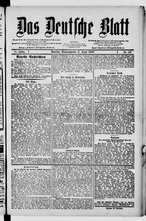 Das deutsche Blatt vom 02.06.1900
