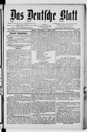 Das deutsche Blatt on Jun 3, 1900