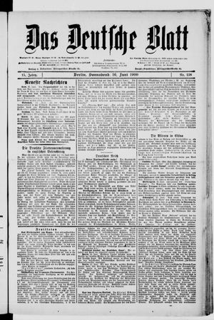 Das deutsche Blatt vom 16.06.1900