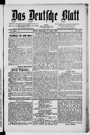 Das deutsche Blatt vom 17.06.1900