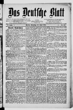 Das deutsche Blatt vom 19.06.1900