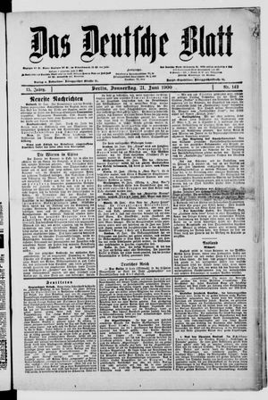 Das deutsche Blatt vom 21.06.1900
