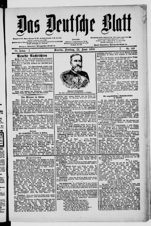 Das deutsche Blatt vom 22.06.1900