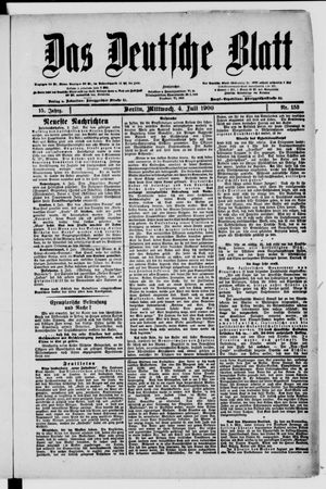 Das deutsche Blatt on Jul 4, 1900