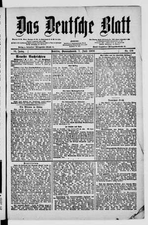 Das deutsche Blatt vom 07.07.1900