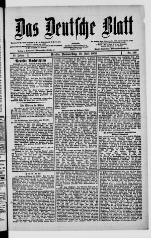 Das deutsche Blatt vom 19.07.1900