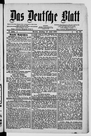 Das deutsche Blatt vom 27.07.1900