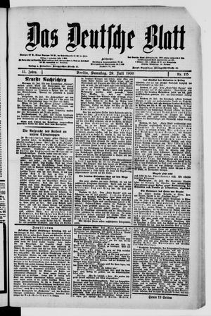 Das deutsche Blatt vom 29.07.1900