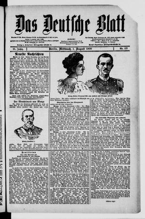 Das deutsche Blatt vom 01.08.1900