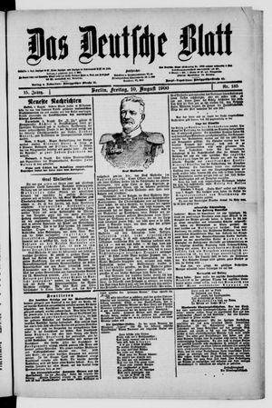 Das deutsche Blatt vom 10.08.1900