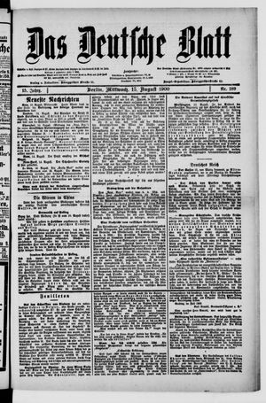 Das deutsche Blatt vom 15.08.1900