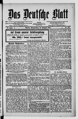 Das deutsche Blatt on Aug 16, 1900