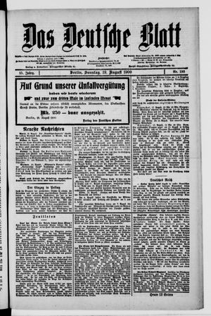 Das deutsche Blatt vom 19.08.1900
