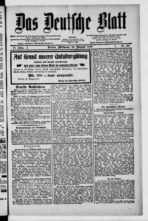 Das deutsche Blatt vom 22.08.1900
