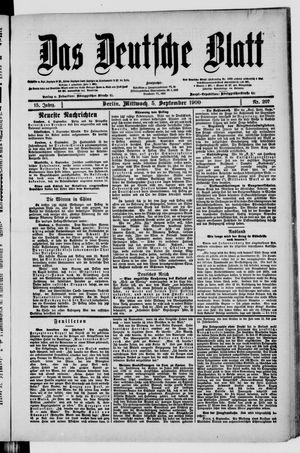 Das deutsche Blatt vom 05.09.1900